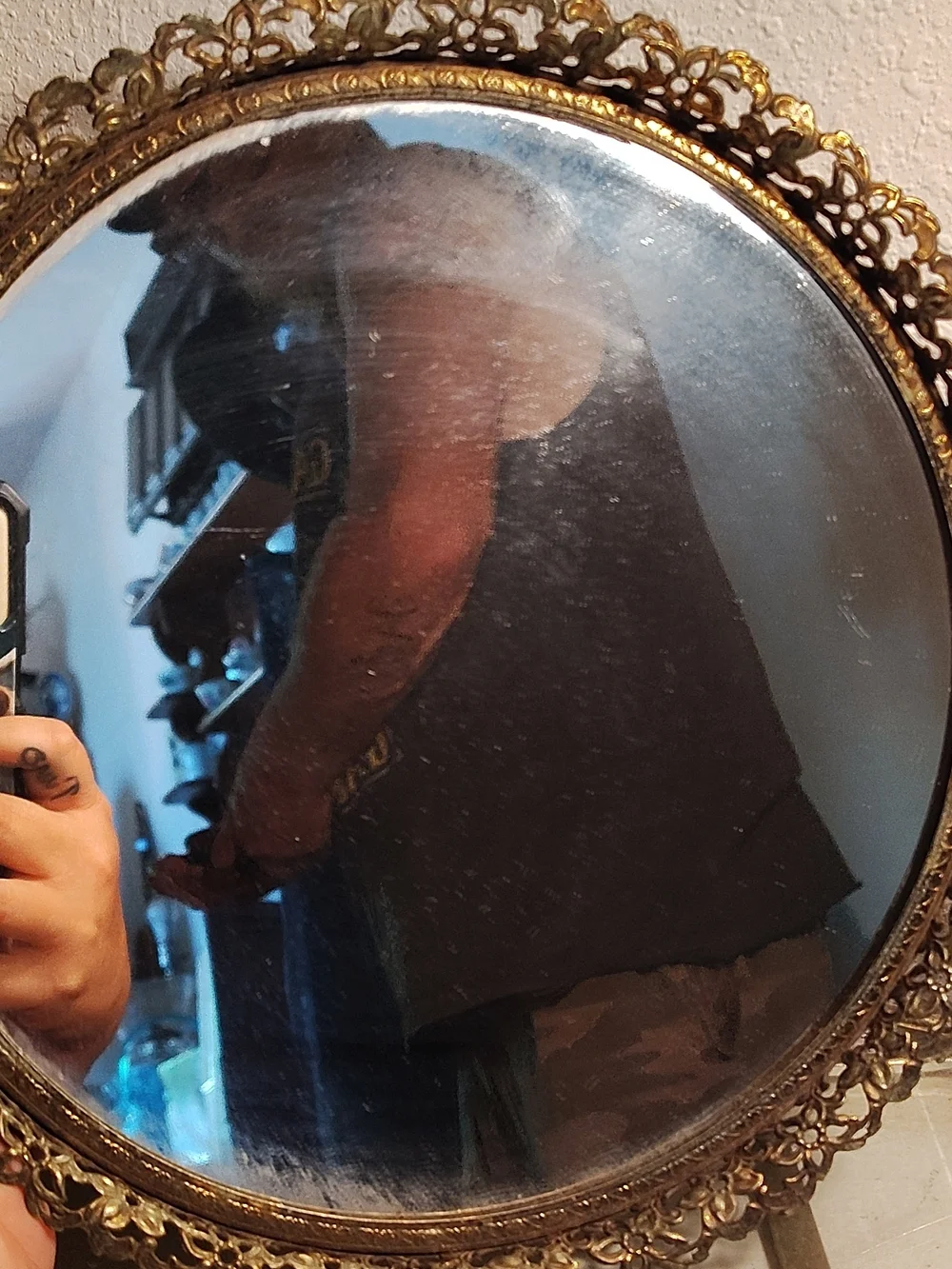 Ornate Round Gold Framed Mirror